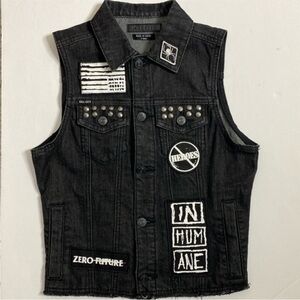 Kill City Black Denim Vest